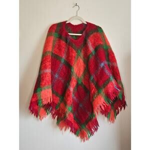 Gorgeous Heather-Brae Multi-Color Mohair Poncho, Scotland
